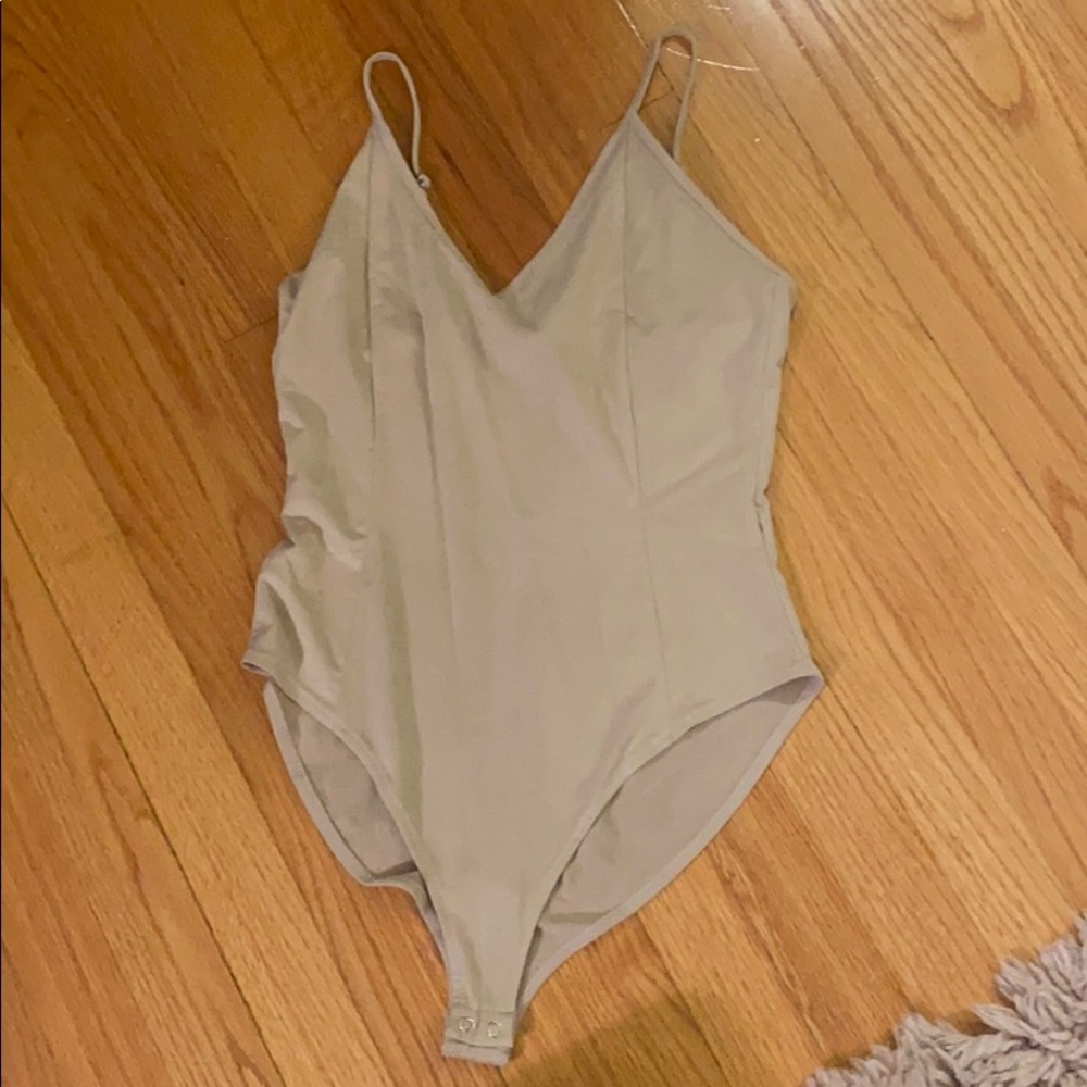 Tan suede bodysuit